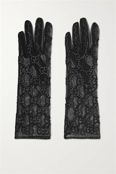 gucci gloves lace white|Gucci embroidered tulle gloves.